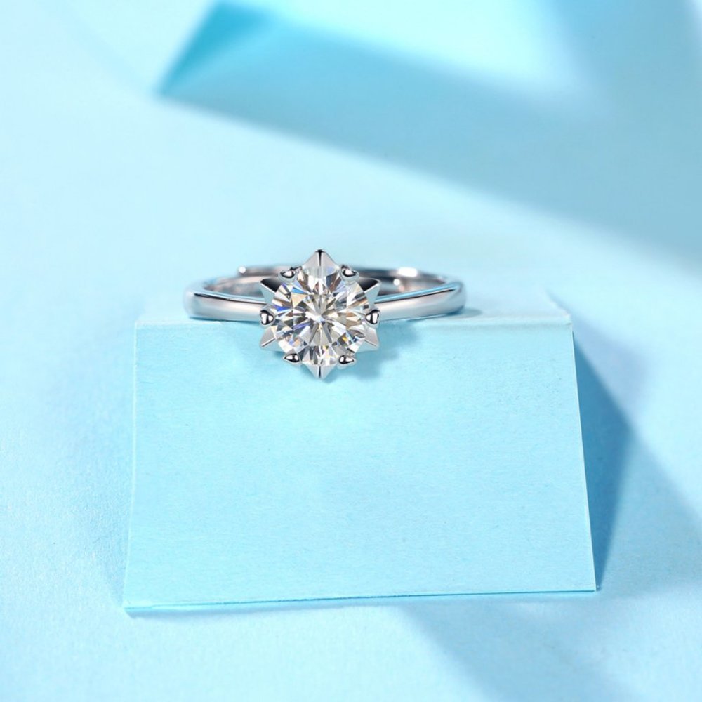 Certified 3ct. t.w. Diamond Moissanite Engagement Ring NEW - Picture 4 of 10